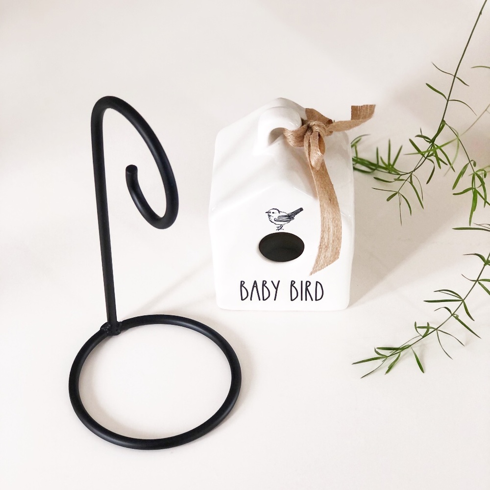 Rae Dunn Inspired Mini Metal Birdhouse Stand